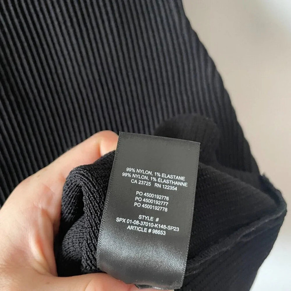 Aritzia Babaton Sculpt Knit One Shoulder Dress Black  Size Medium - Picture 7 of 7